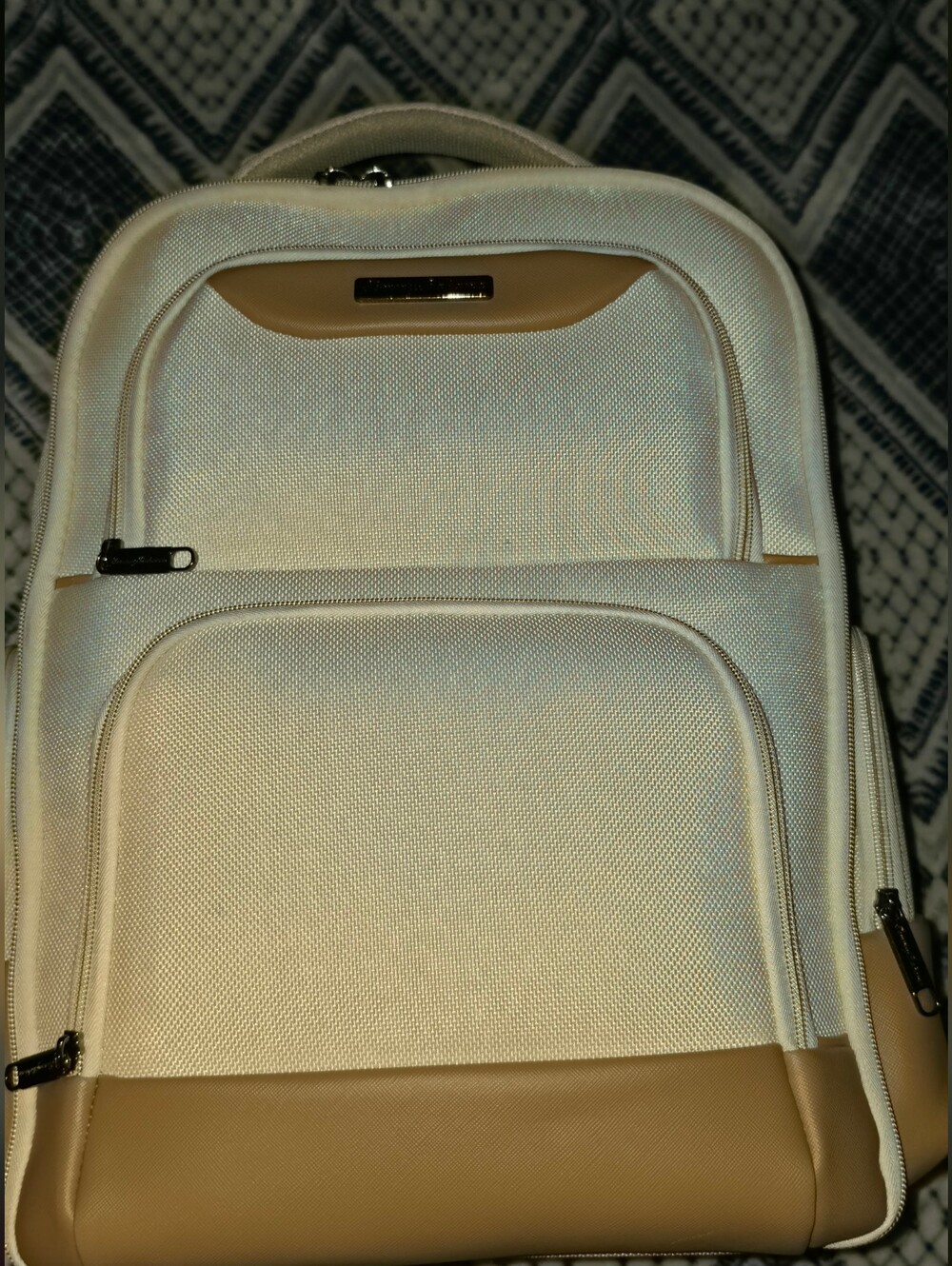 Unisex Cream and Tan Backpack - Sleek Everyday Carry